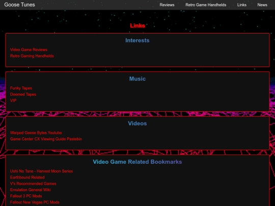 links screenshot
