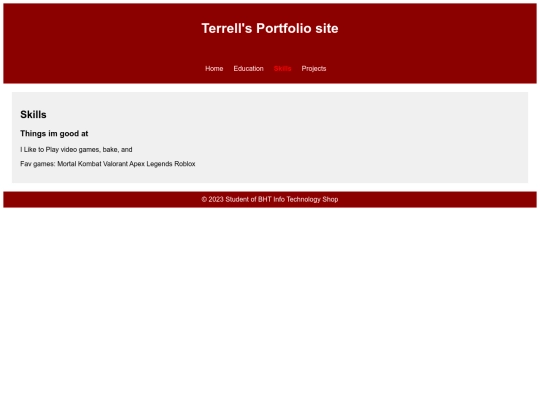 TerrellPortfolio/skills screenshot