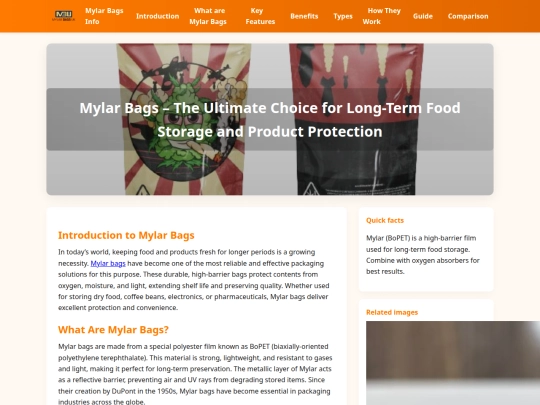 mylarbags screenshot