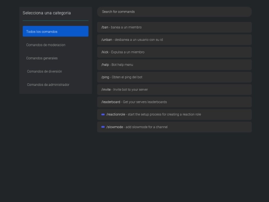 comandos screenshot