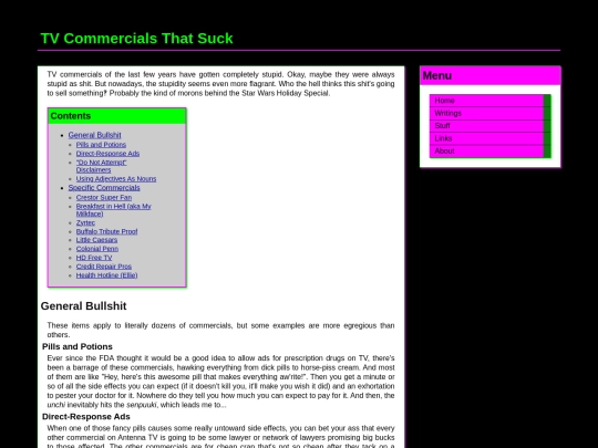 commercials screenshot