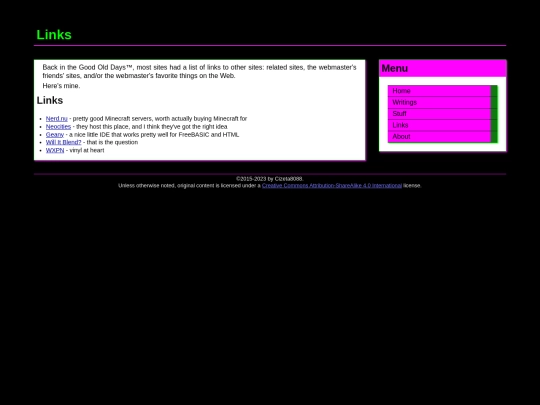 links screenshot