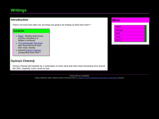 writings screenshot