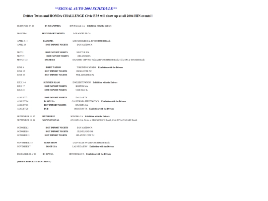 schedule screenshot