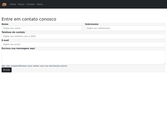 Bootstrap/contato screenshot