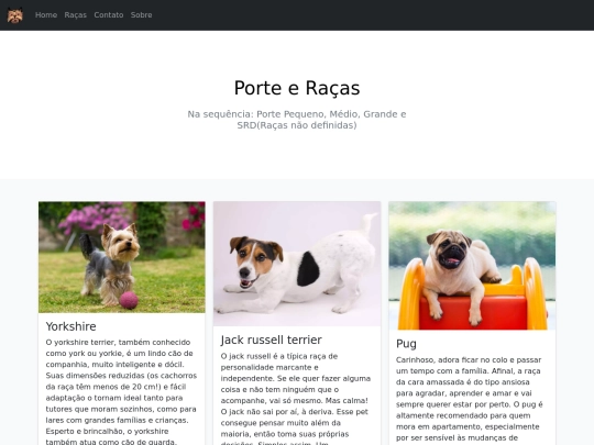 Bootstrap/raças screenshot