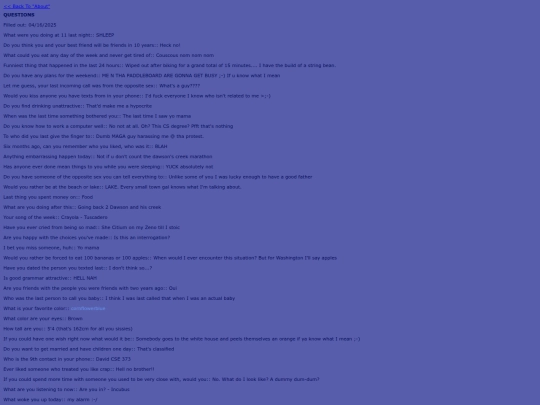 pages/about/questionnaire screenshot
