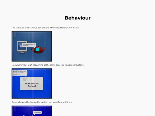 Functioner/behaviour screenshot
