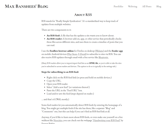 blog/aboutrss screenshot