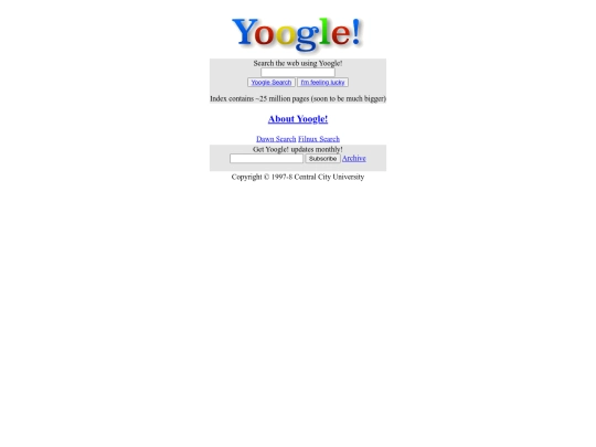 The Web/yoogle screenshot