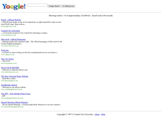 The Web/yoogle_search screenshot