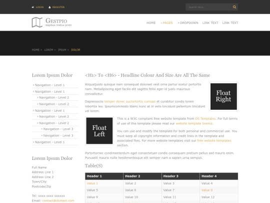 pages/sidebar-left screenshot