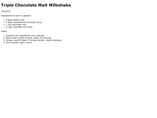 milkshake screenshot