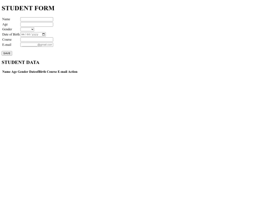 studentform screenshot
