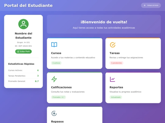 student-portal screenshot