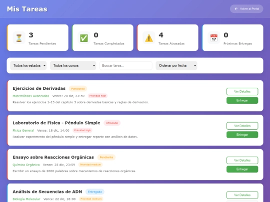 student-tasks screenshot