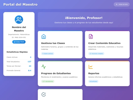 teacher-portal screenshot