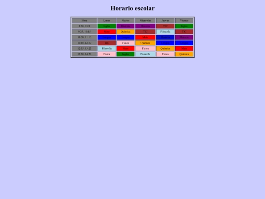 horario screenshot