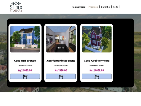 Página de produtos screenshot