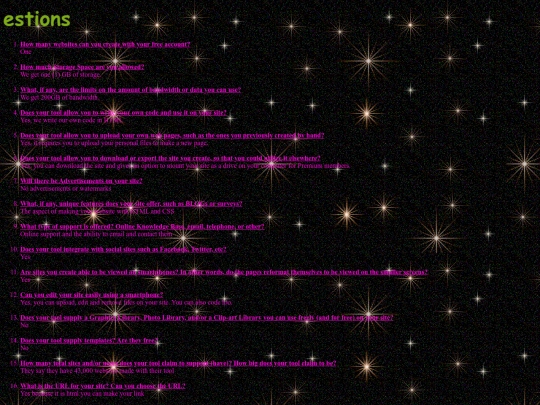 questions screenshot