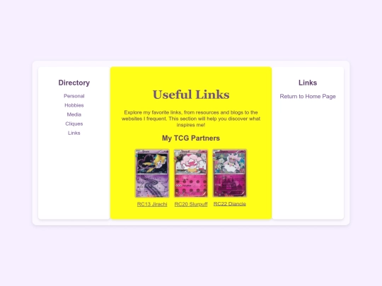 links screenshot