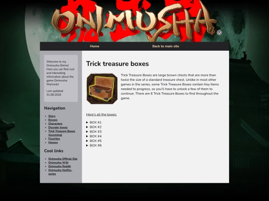Onimusha-Shrine/tricktreasurebox screenshot