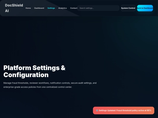 DocShield-AI/pages/settings screenshot