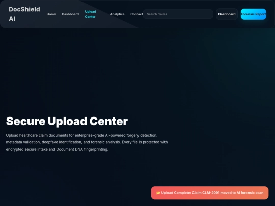 DocShield-AI/pages/upload-center screenshot
