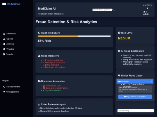 MedClaim-AI/fraud screenshot
