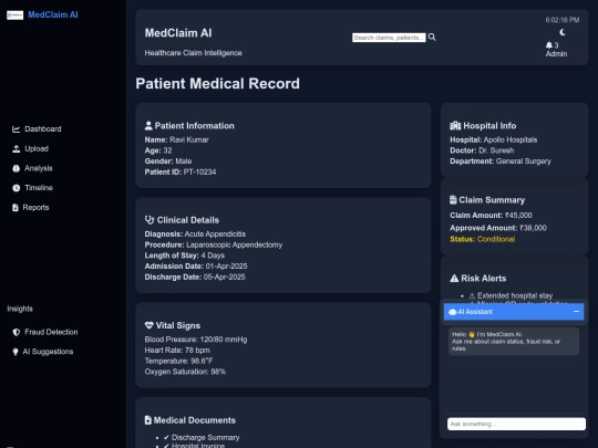 MedClaim-AI/patient screenshot