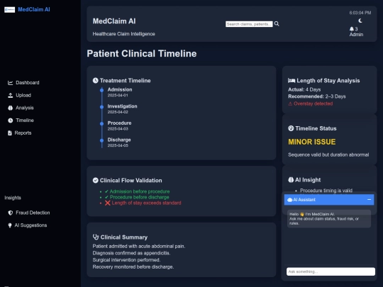 MedClaim-AI/timeline screenshot