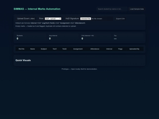 Smart Academic Evaluation & Automated Mark Processing System screenshot