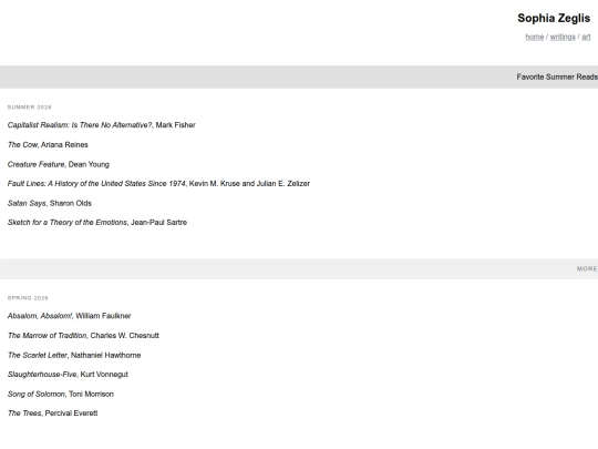 readings screenshot