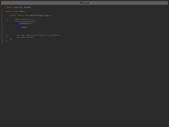 project/Main.java screenshot