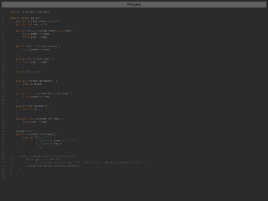 project/Pilot.java screenshot