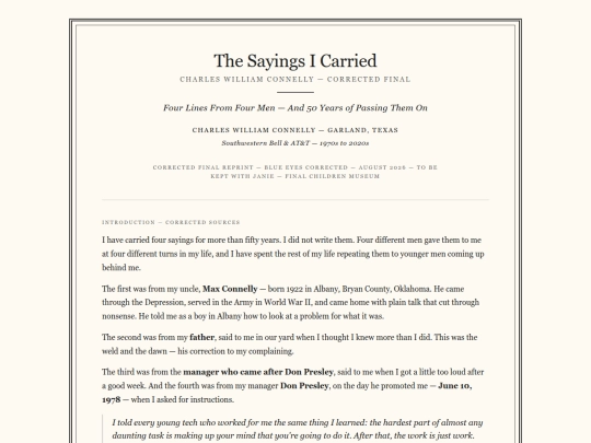 History/tools/Four Old Sayings-1970-to-2025 screenshot