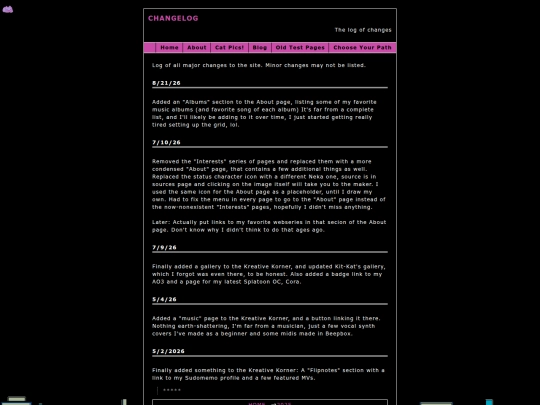 changelog screenshot