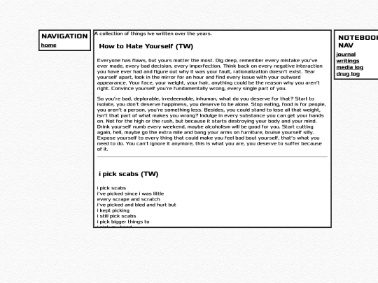 writings screenshot