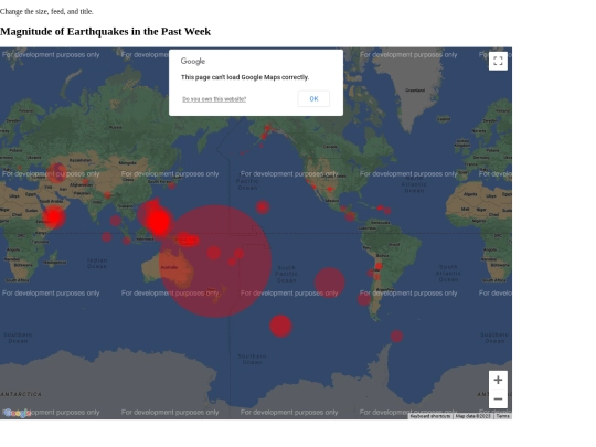 GEOG3530/code12/12_09d_JSON_Earthquake_Circles screenshot