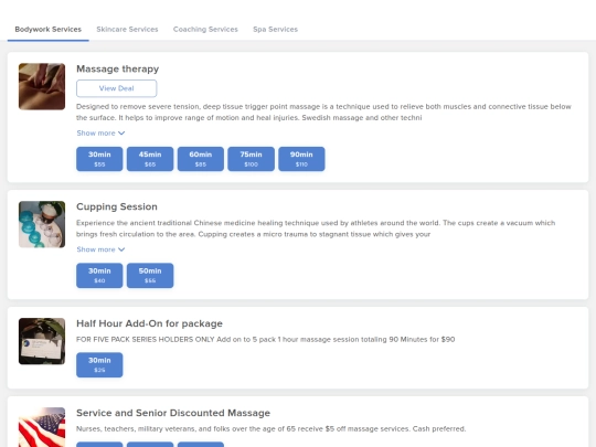 services screenshot