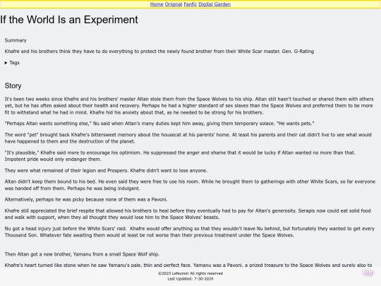 fic/If the World Is an screenshot