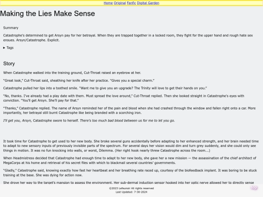 fic/Making the Lies Make screenshot