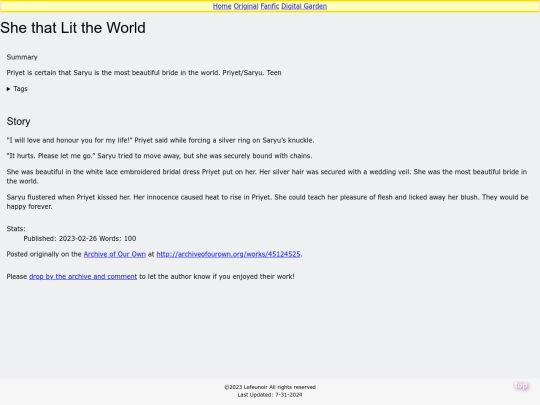 fic/She that Lit the World screenshot