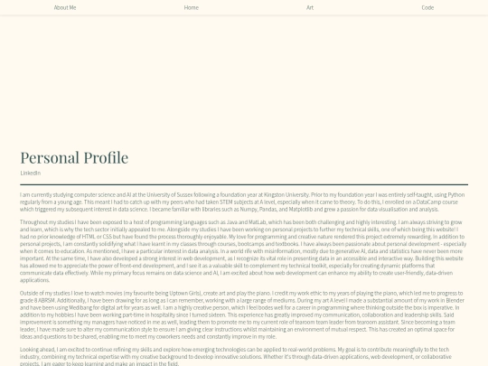 AboutMe screenshot