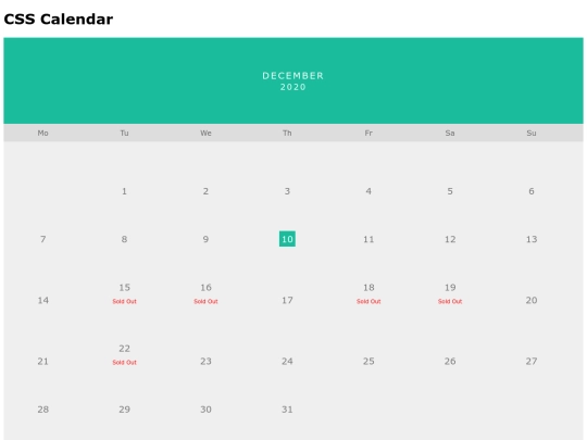 calander screenshot
