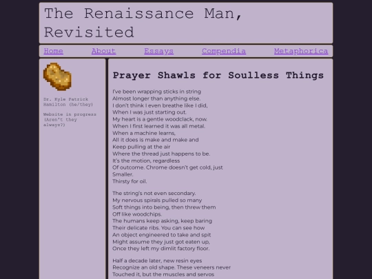weird/poetry/prayershawls screenshot