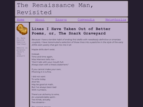 weird/poetry/snarkgraveyard screenshot