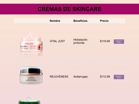 mascarillas/cremas screenshot