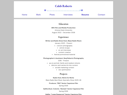 resume screenshot