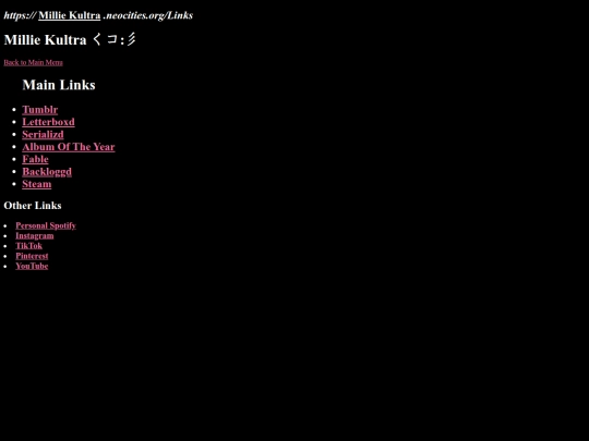 Links screenshot